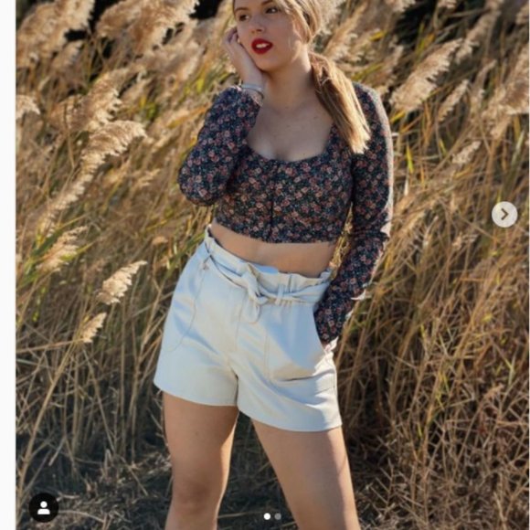 Zara | Tops | Zara Print Crop Top Long 